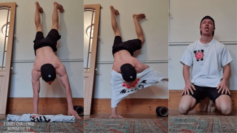 This Handstand T-shirt Challenge is Going Viral!